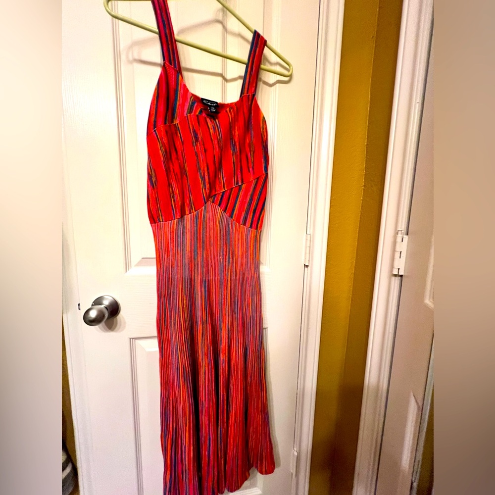 🌈 Scoop Multicolor Ribbed Sleeveless Midi Dress | XS